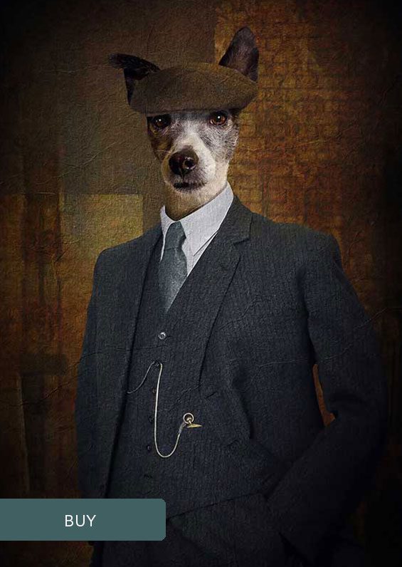 Custom Pet Dog Portraits From TV Film Novels Peaky Blinder Tommy