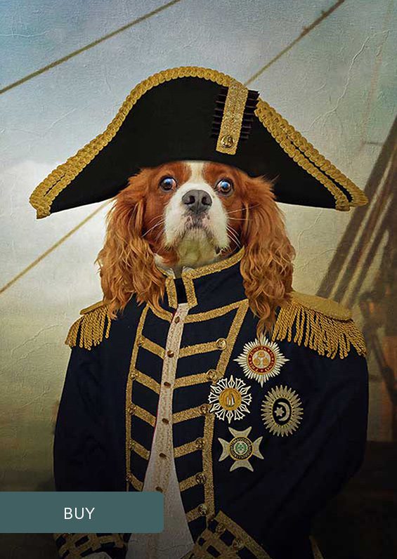 Personalised Custom Pet Dog Portraits Military Uniform