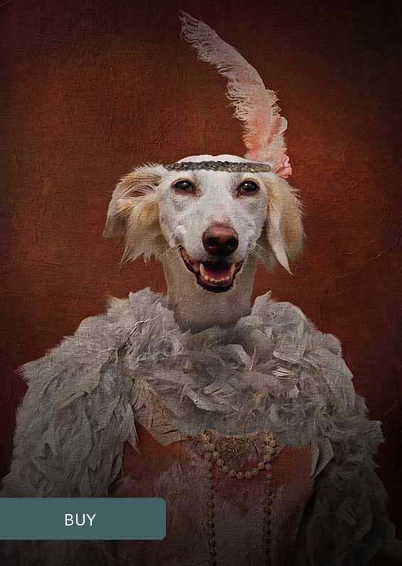 Roaring Twenties Personalised Renaissance Pet Dog Portraits On Canvas