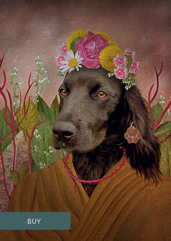 Frida K Custom Personalised Renaissance Pet Dog Portraits On Canvas Prints and Fine Art Prints