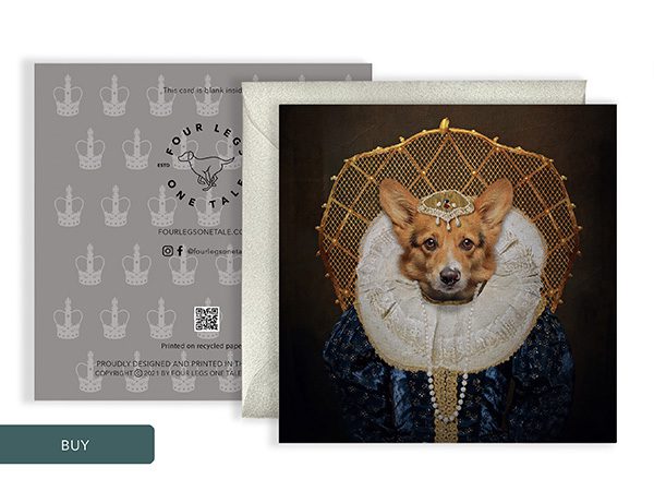 Dog Greeting Card Queen Elizabeth Corgi Dog