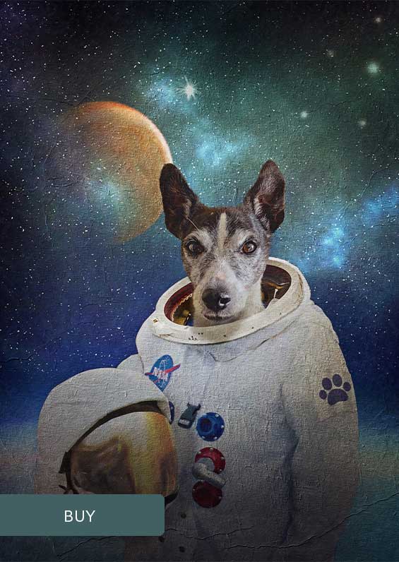 Astronaut custom pet dog canvas