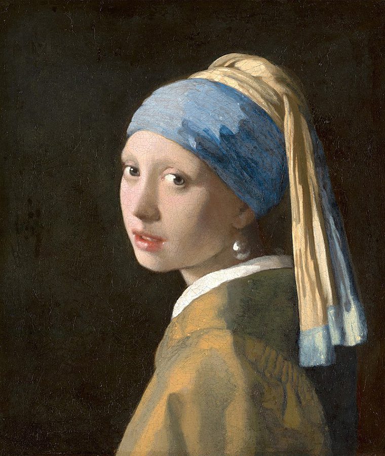 Girl with Pearl Earring Dog Canvas Print Art
