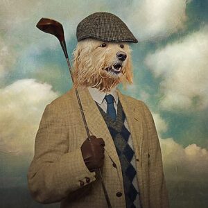 Golfer Custom Pet Dog Canvas