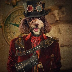 Steampunk Custom Pet Dog Canvas