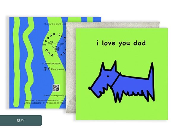 Pet Dog Fathers Day Greeting Card
