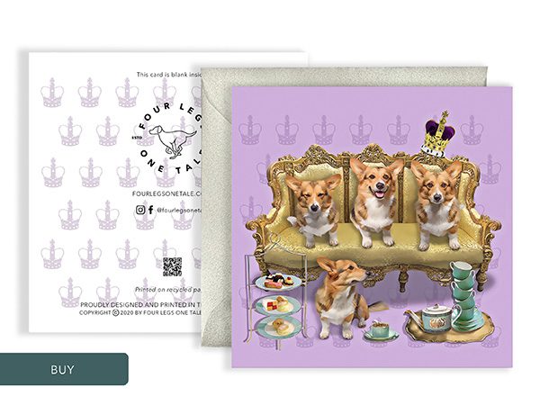 Royalty Corgi  Fathers Day Greeting Card