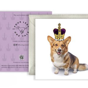 Royalty Queen Elizabeth Pet Dog Corgi Dog Greeting Card