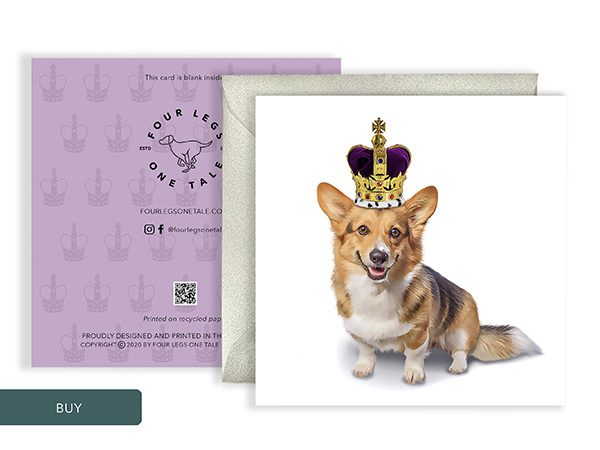 Royalty Corgi  Fathers Day Greeting Card