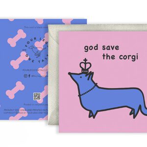 Royalty Corgi Dog Fathers Day Greeting Card