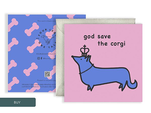 Royalty Corgi  Dog Fathers Day Greeting Card